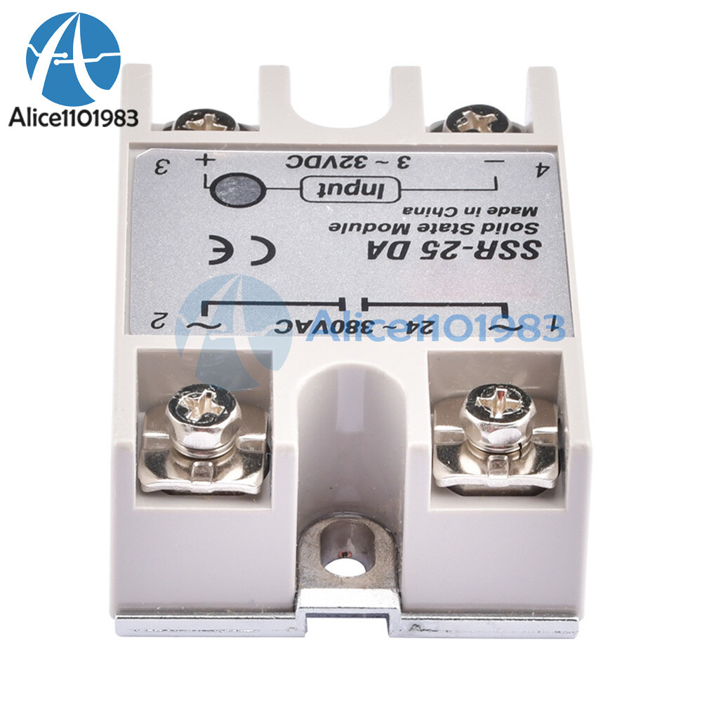 Output 24V-380V 25A SSR-25 DA Solid State Relay For PID Temperature Controller