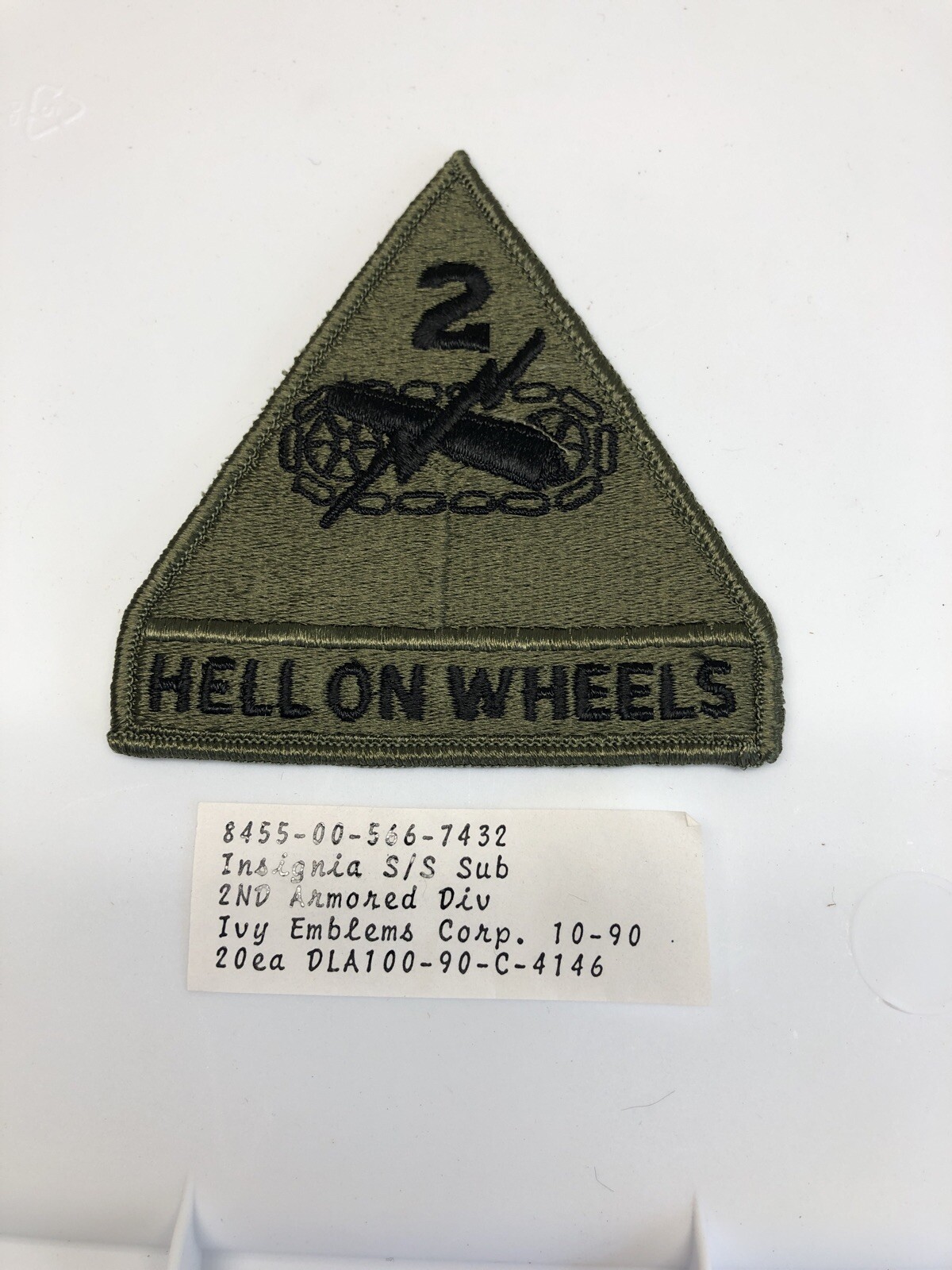2nd Armored Division Subdued U.S. Army Shoulder Patch Insignia