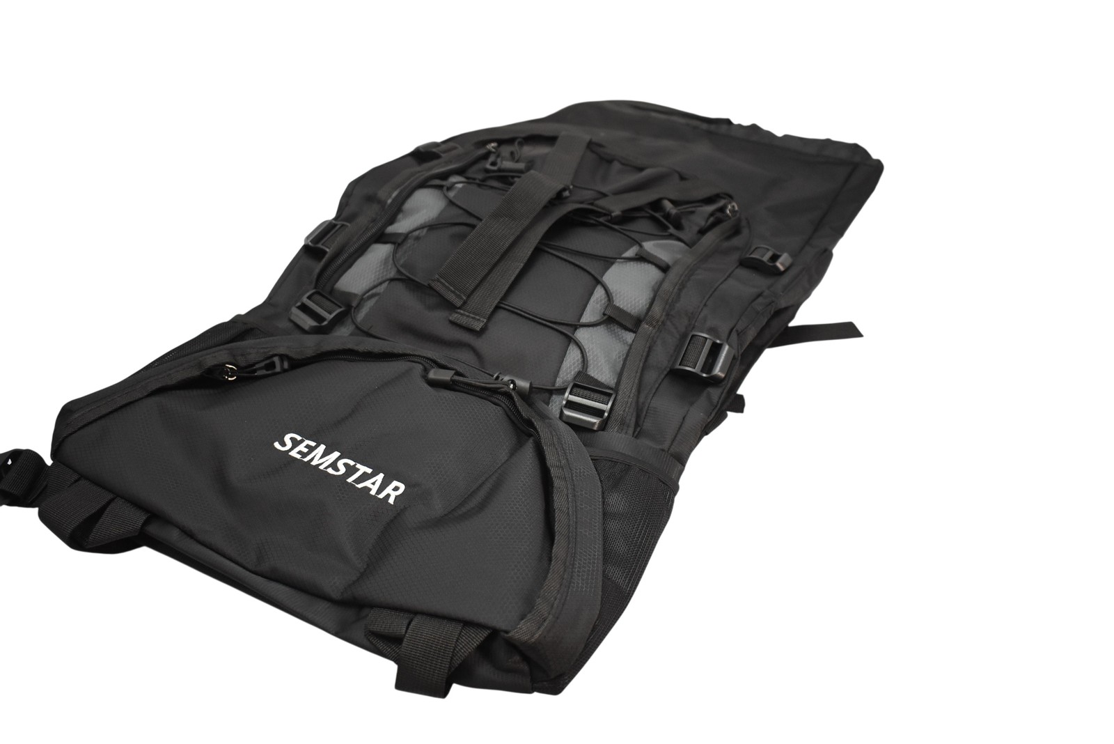 SEMSTAR Hiking Shoulder Bag One Size Black Zip Pockets Travel Outdoor Backpack