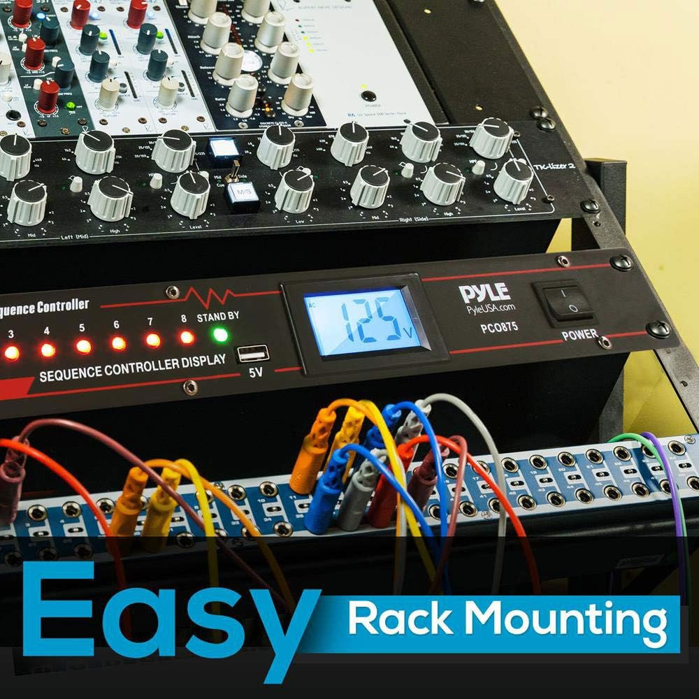 10 Outlet Power Sequencer Conditioner - 13 Amp 2000W Rack Mount Pro Audio Digit