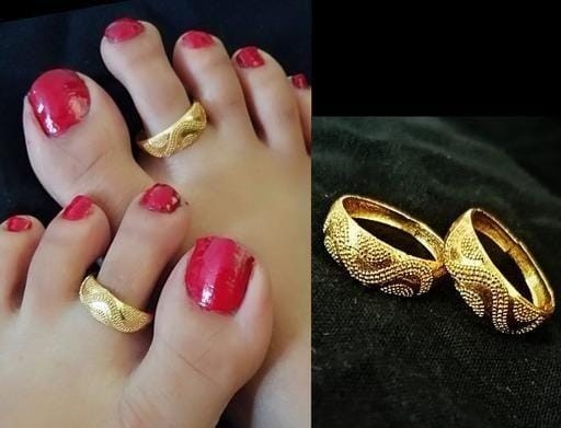 Kundan Gold Plated Brass Toe Ring for Women & Girls