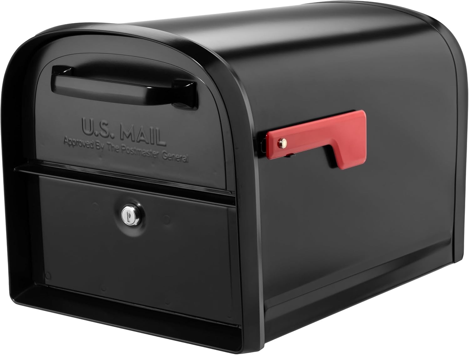 Modern Black Post Mount Mailbox - Locking Feature & Secure Access Design
