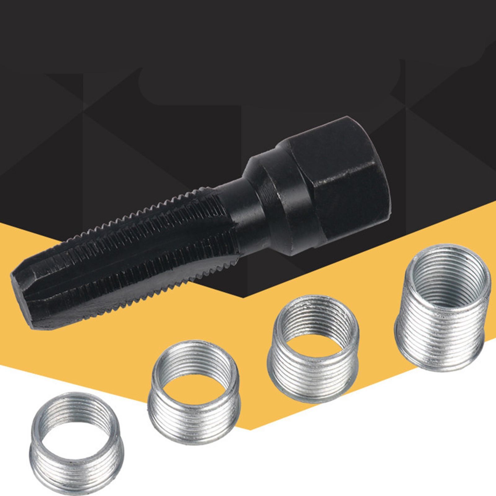 M14 x1.25 Spark Plug Rethread Thread Repair Kit Reamer Tap w/ 4 Inserts