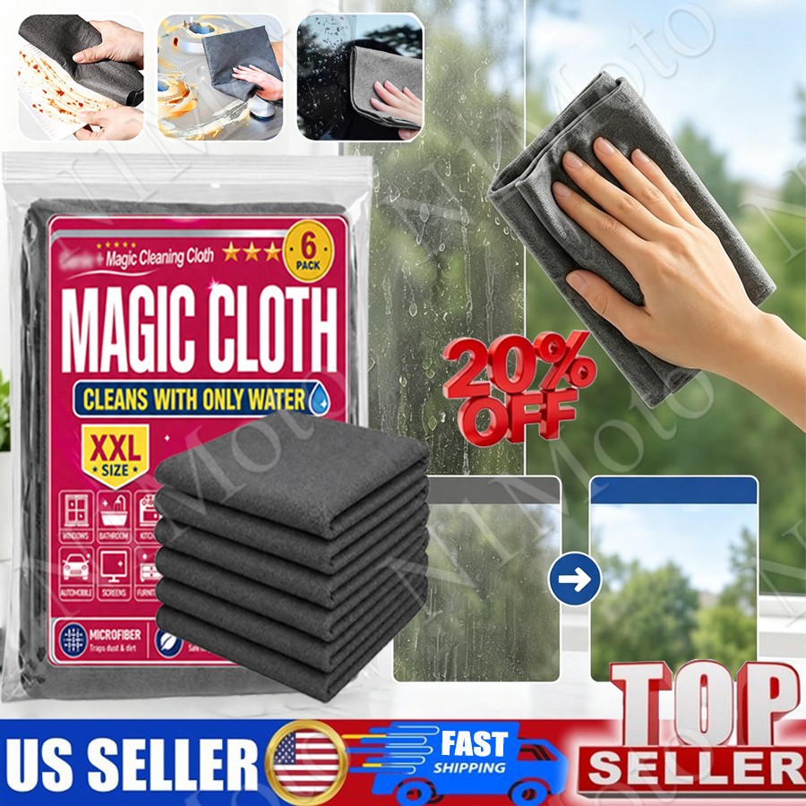Genie Magic Cleaning Cloth 6-Pack, Microfiber Cleaning Cloths, Reusable ~ 20%OFF