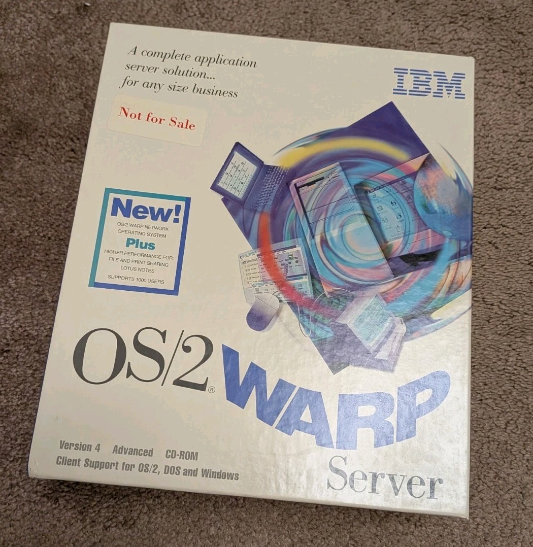 IBM OS/2 Warp Server Advanced Version 4 - VERY RARE - Complete in Box & Manuals