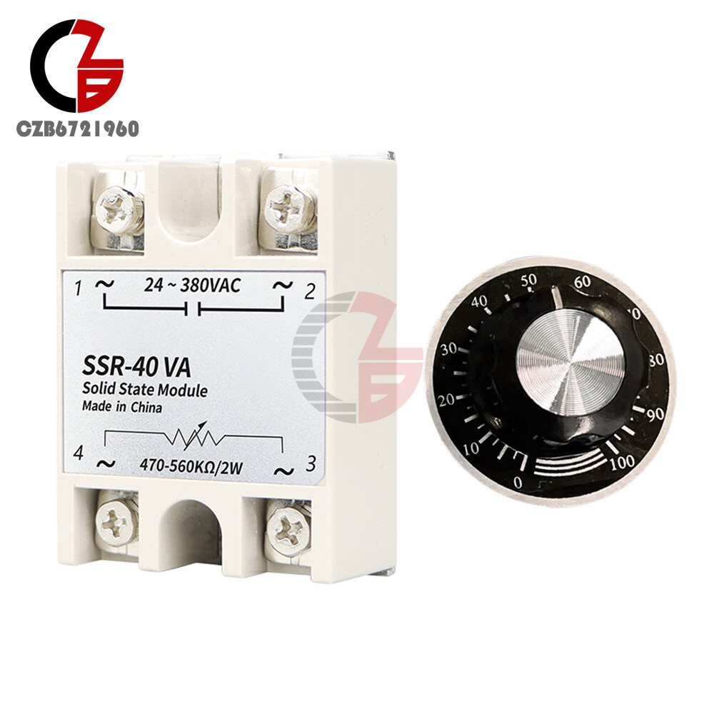 Solid State Relay Module with Knob Dial SSR-10VA SSR-25VA 40VA 60VA 80VA 100VA