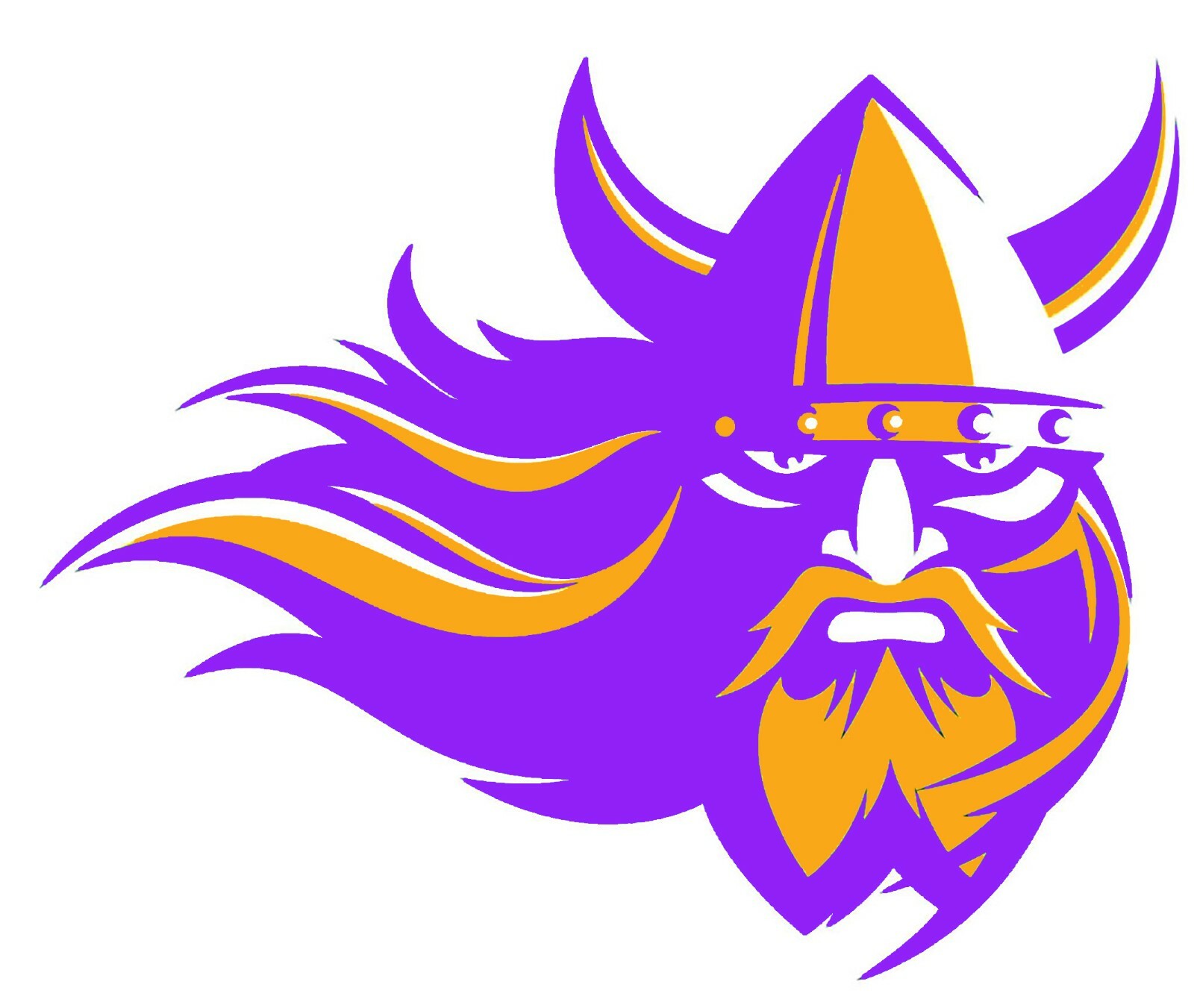 Purple & Orange Viking Mascot~ Edible 2D Fondant Cake Cupcake Topper ~ D24704