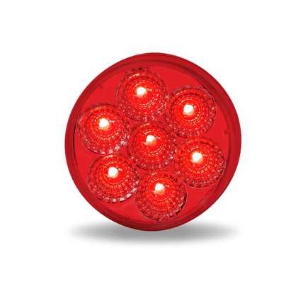 Trux TLED-2XR Led Light, 2" Round, Red (7 Diodes)