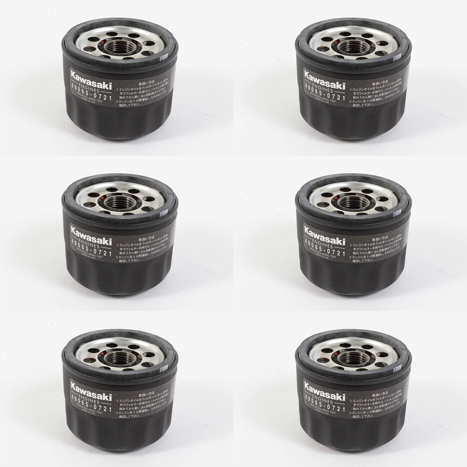 Kawasaki 6 Pack Genuine 49065-0721 Oil Filter OEM Replaces 49065-7007