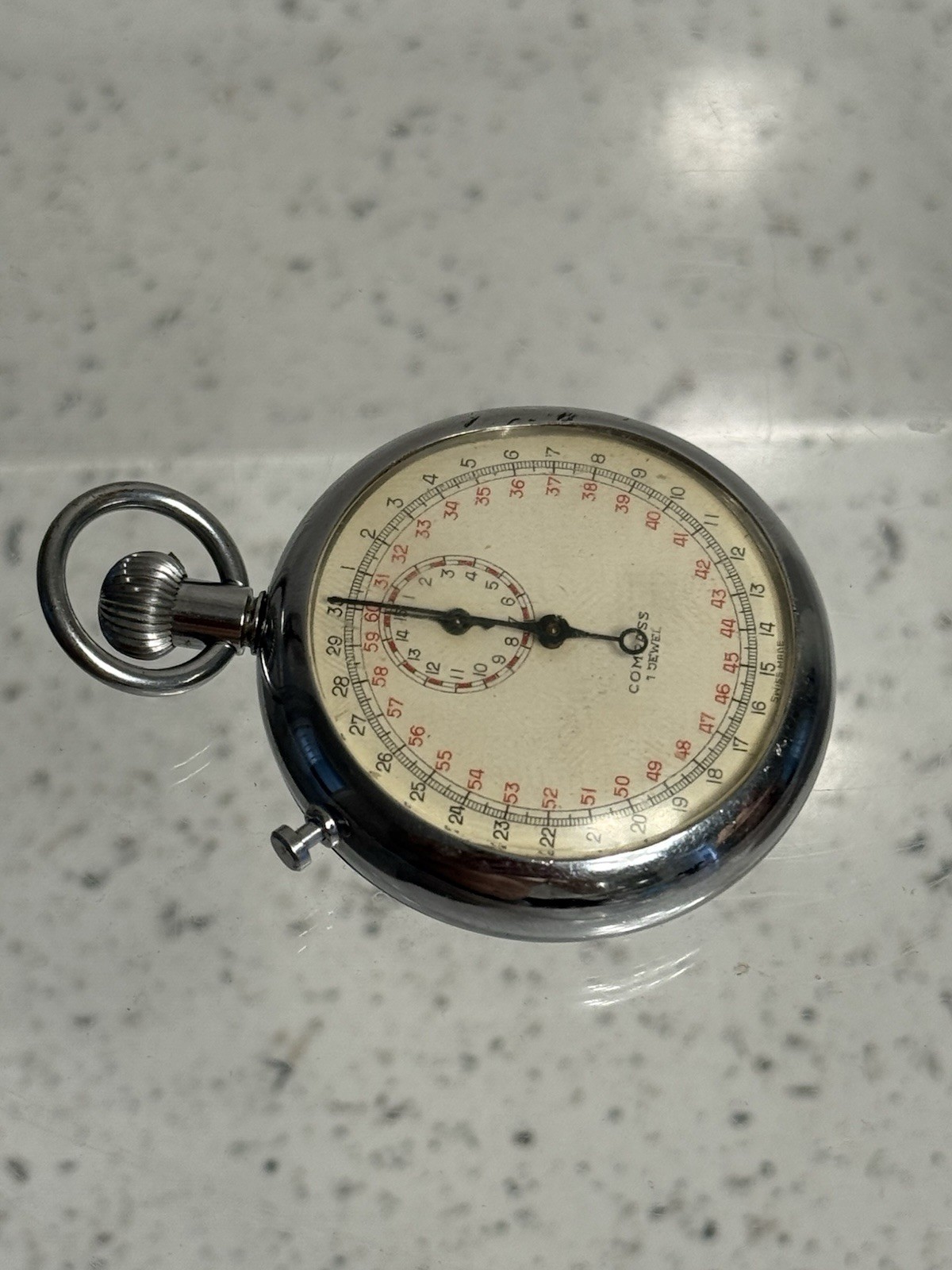 COMPASS SWISS MADE 1 JEWEL STOPWATCH - Untested