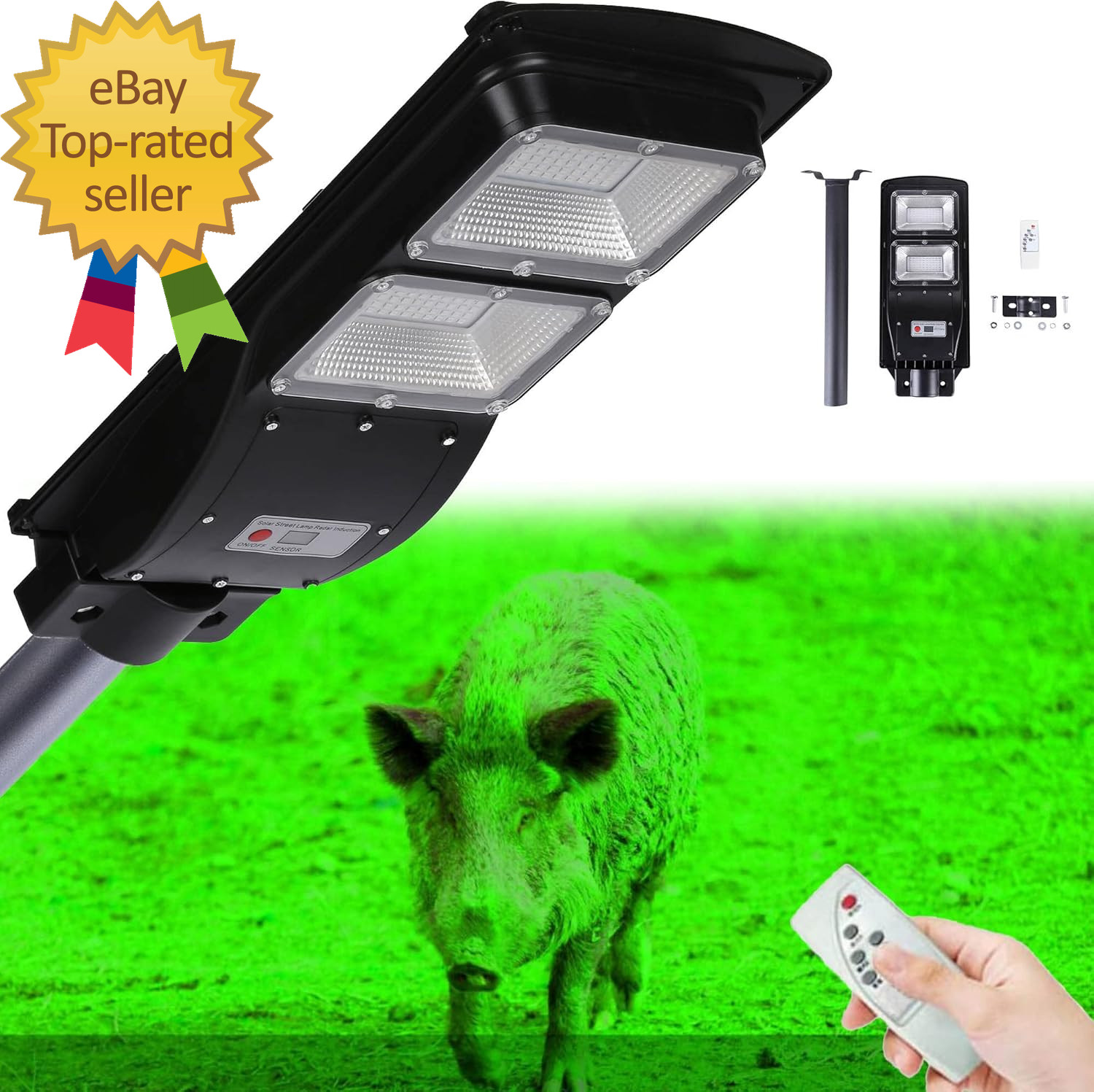 Hog Light Solar Green Lights for Hunting Deer Hog Pig Activated Feeder Accessori