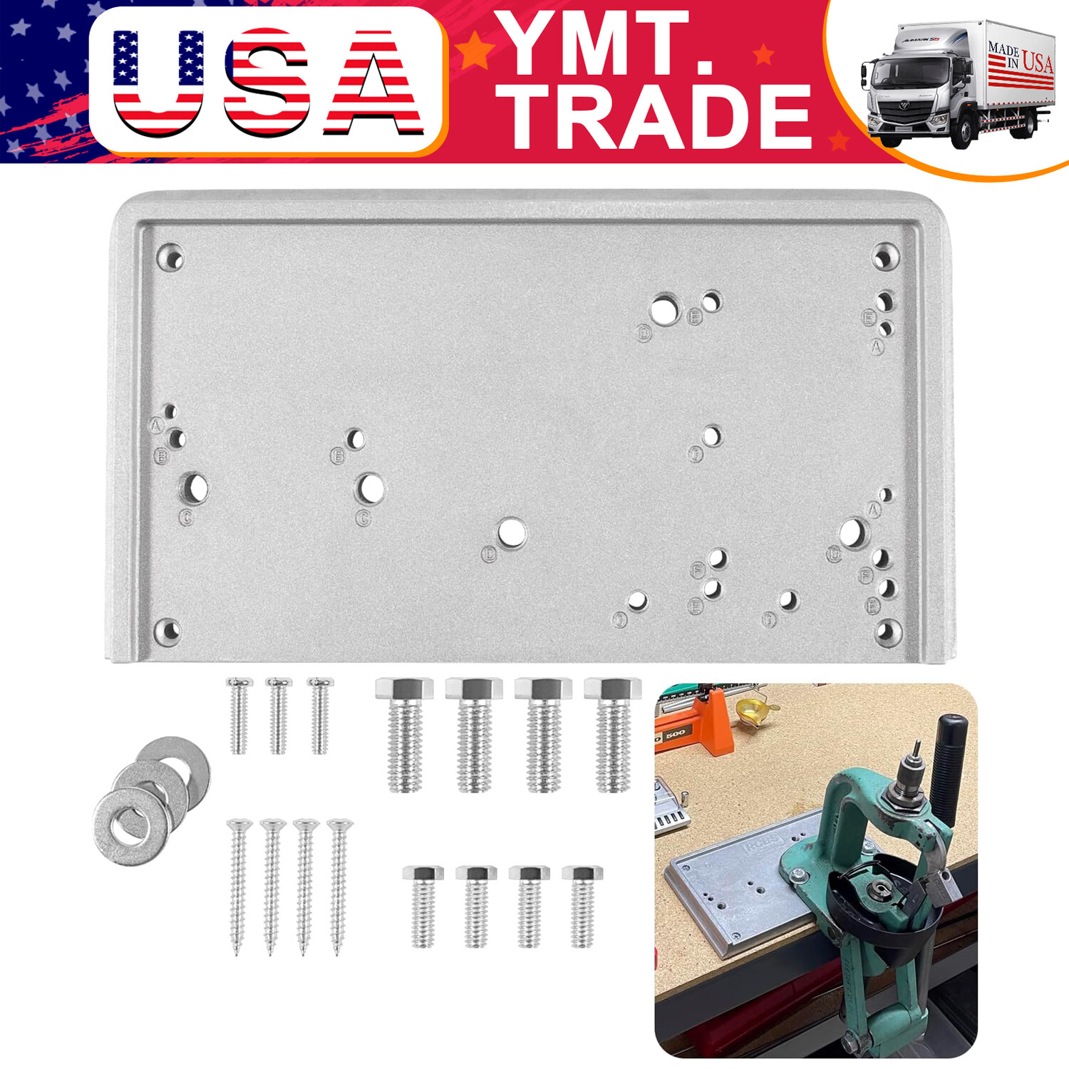 Accessory Base Plate - 3 (Grey) 9282 for A Wide Variety of RCBS Presses & Tools