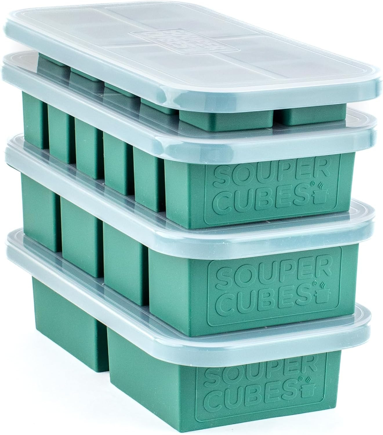 Silicone Freezer Molds Gift Set with 2 Tbsp, 1/2, 1, and 2 Cup Silicone Freezer