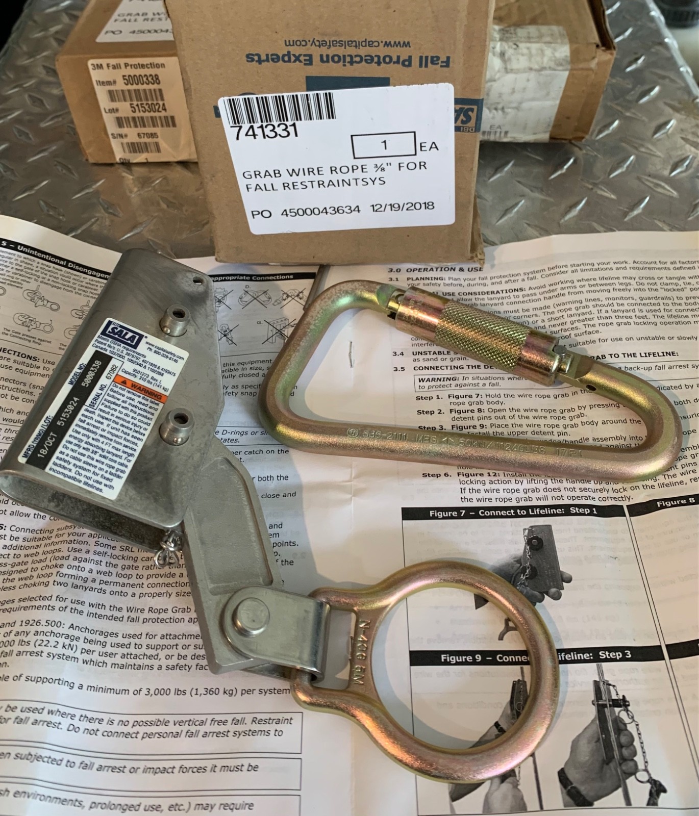 3M DBI-SALA 5000338 / 741331 NEW Rope Grab PLUS 536-2111 Carbiner, 5 Available