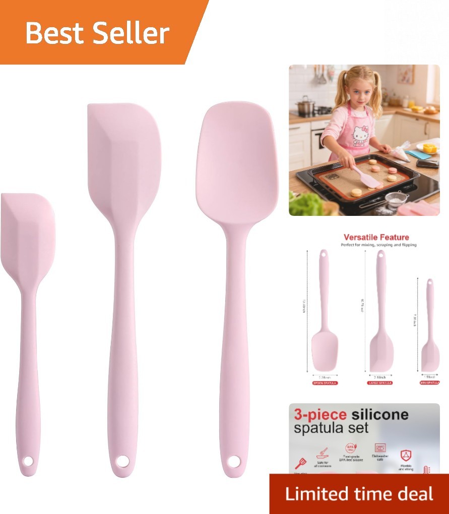 Versatile 3-Piece Silicone Spatula Set - Durable, Flexible, and Easy to Clean