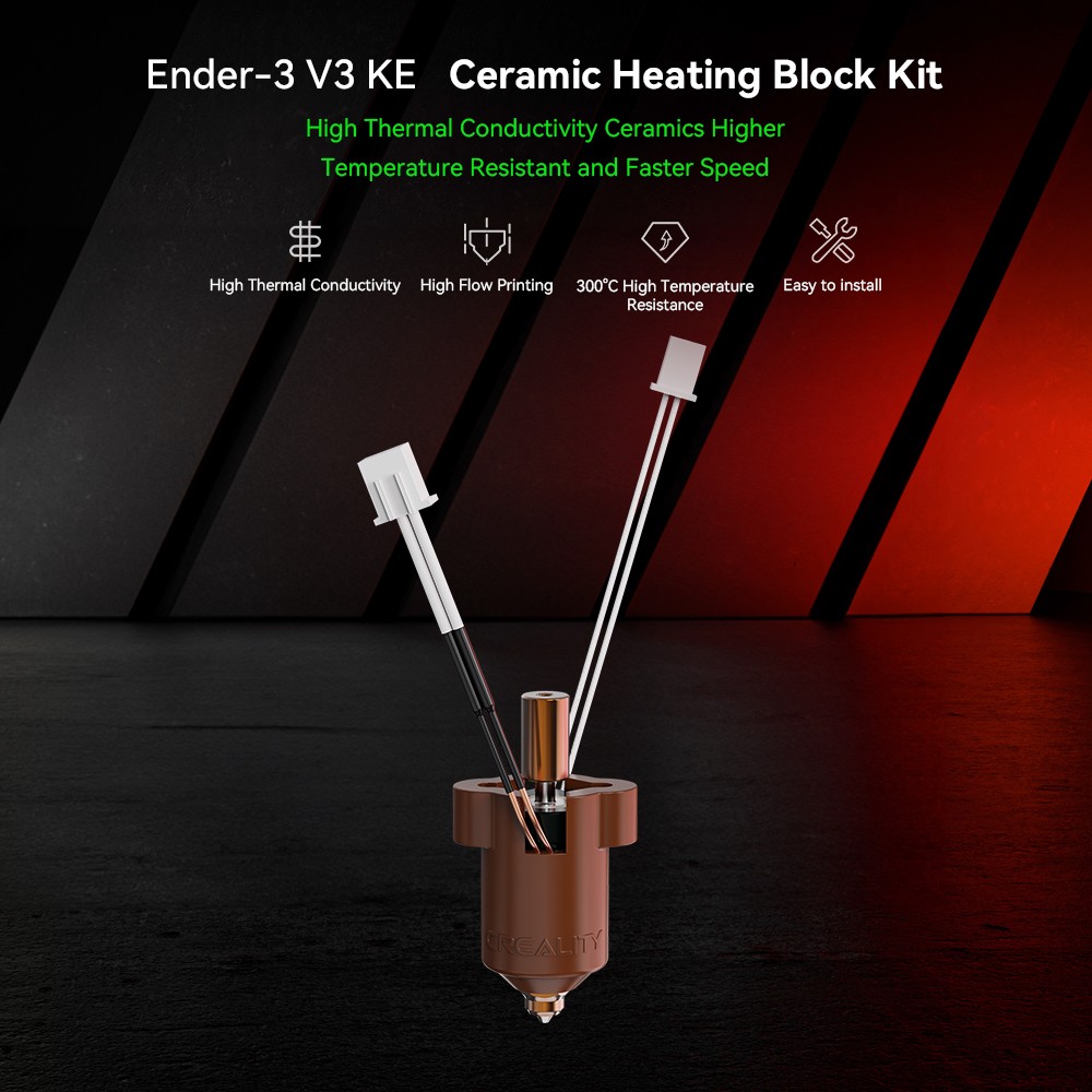 Creality Ceramic Heating Block Kit for Ender-3 V3 KE 3D Printer All-metal Design