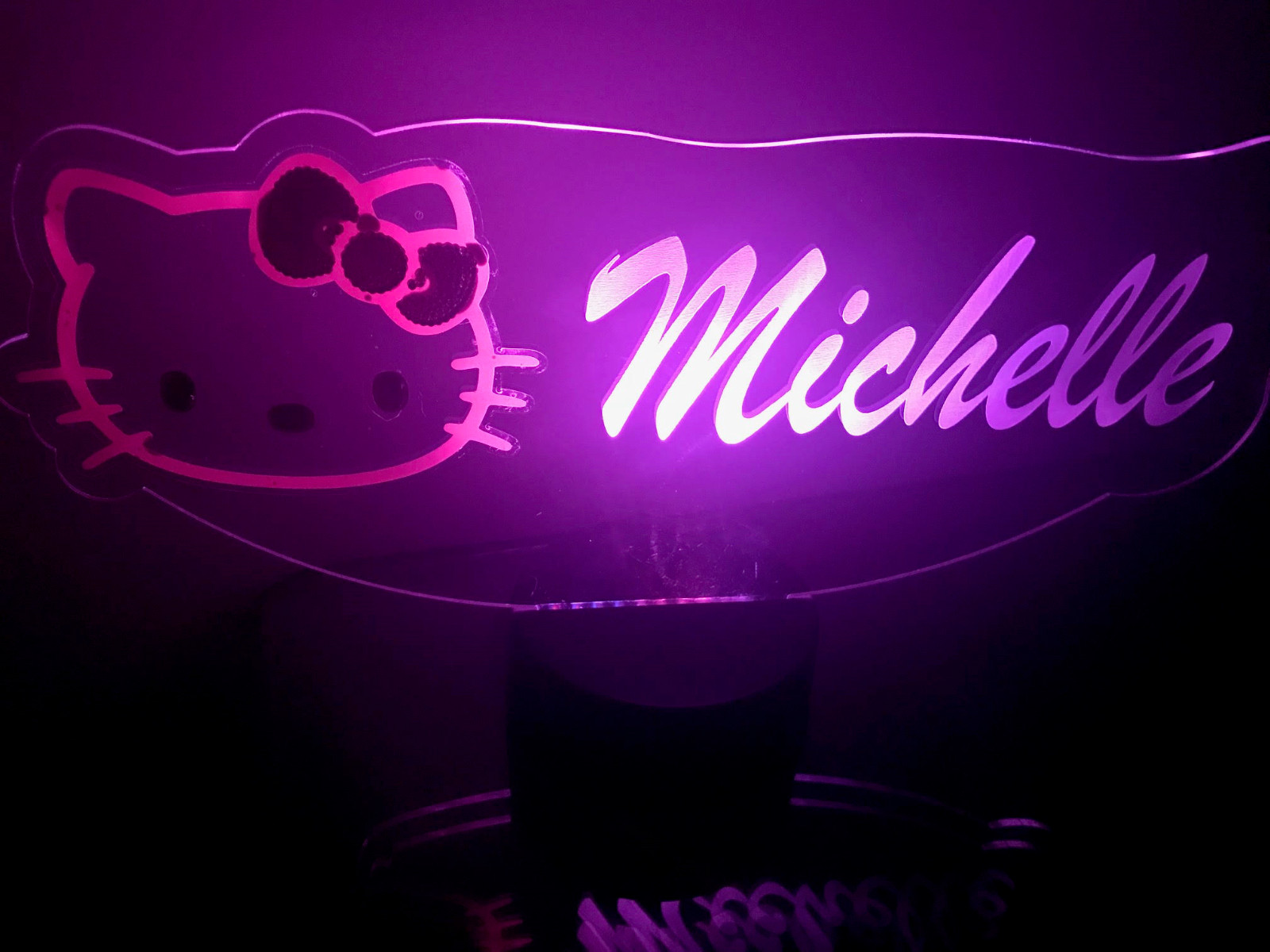 Hello Kitty Light Up Lamp LED Personalized Hello Kitty Table Lamp Remote Engrave