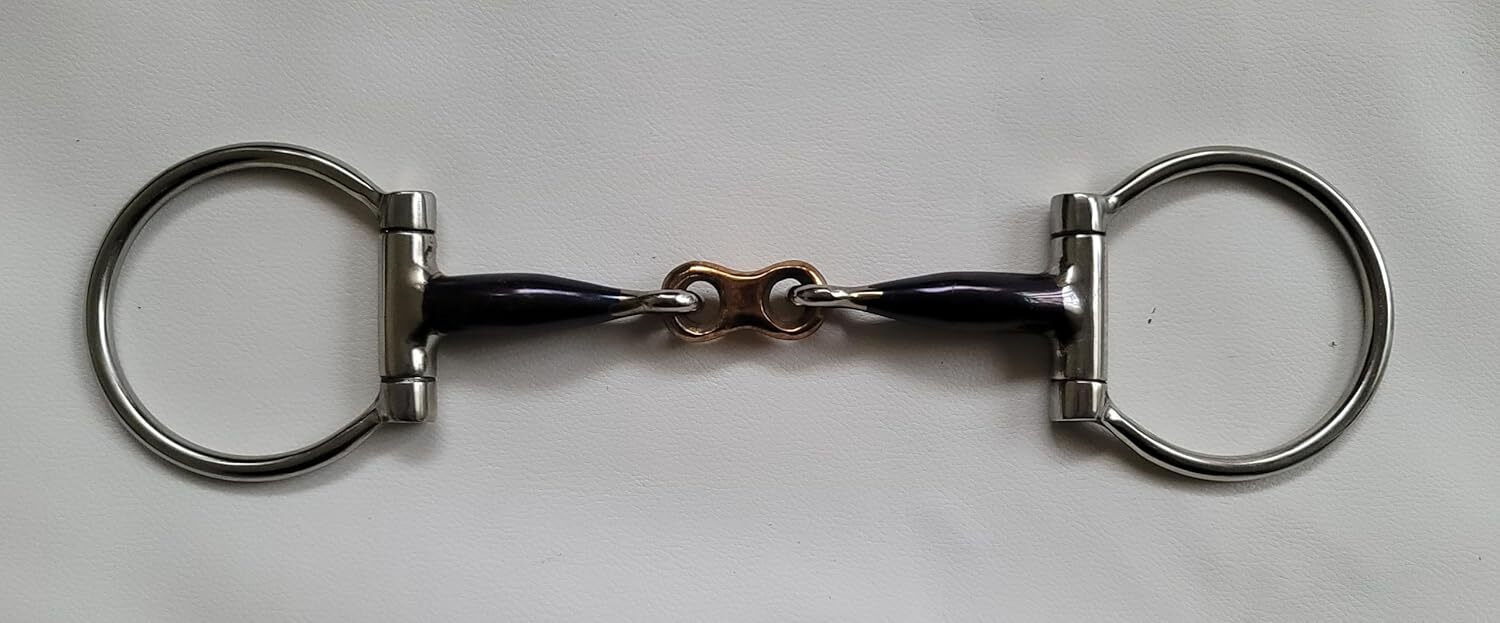 D Ring Blue Sweet Iron with Copper Link Horse Bit