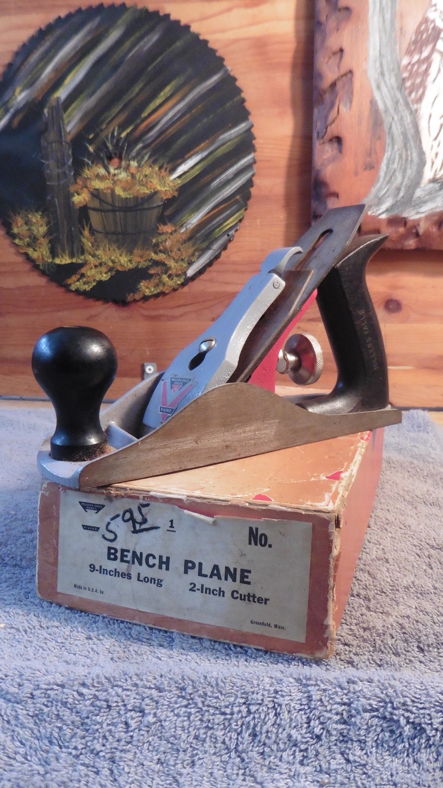 Vintage MILLERS FALLS Model 900 Bench Hand Plane Smooth Bottom IN BOX!