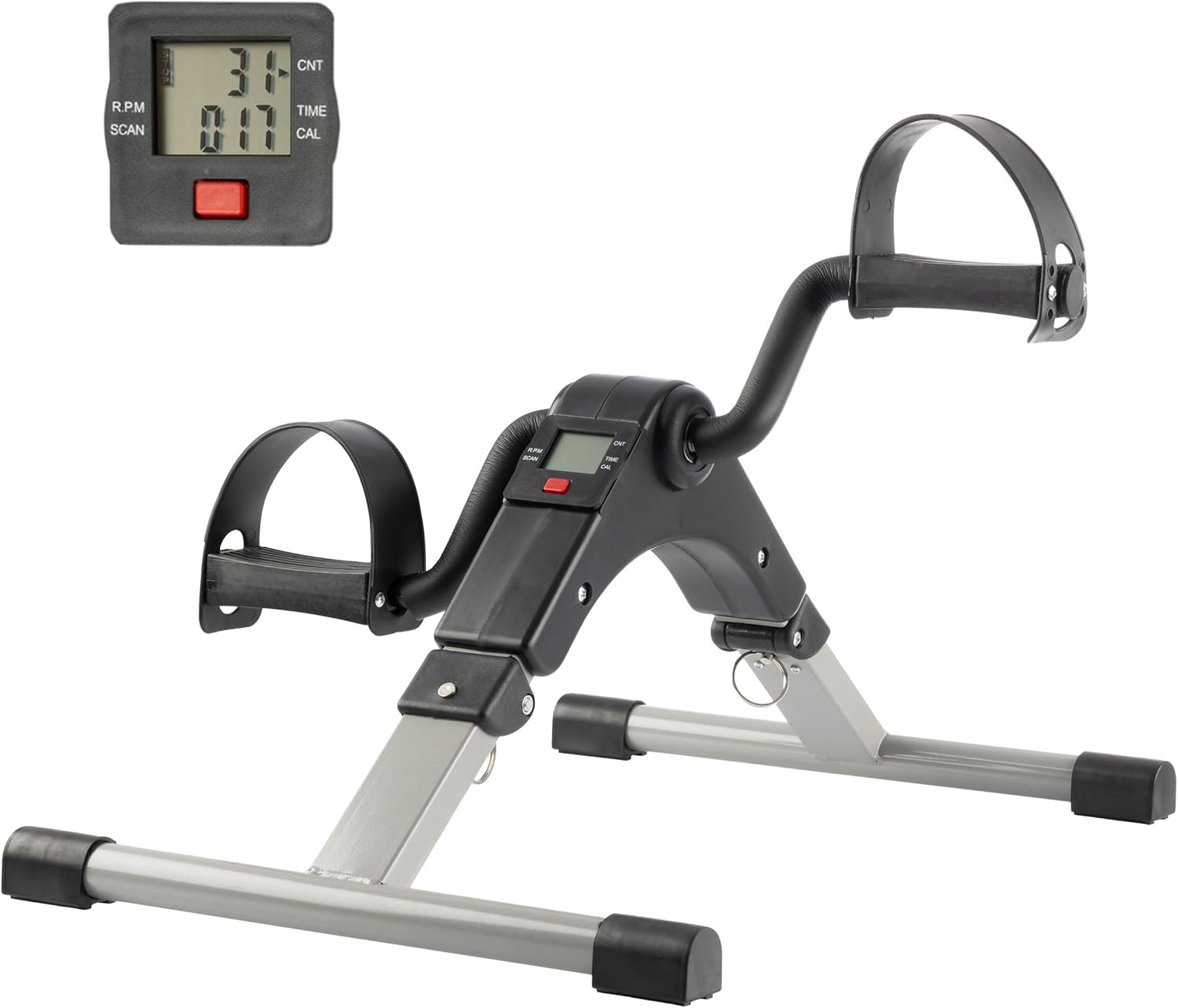 Under Desk Exercise Bike Pedal Exerciser – Mini Stationary Cycle with Adjustable