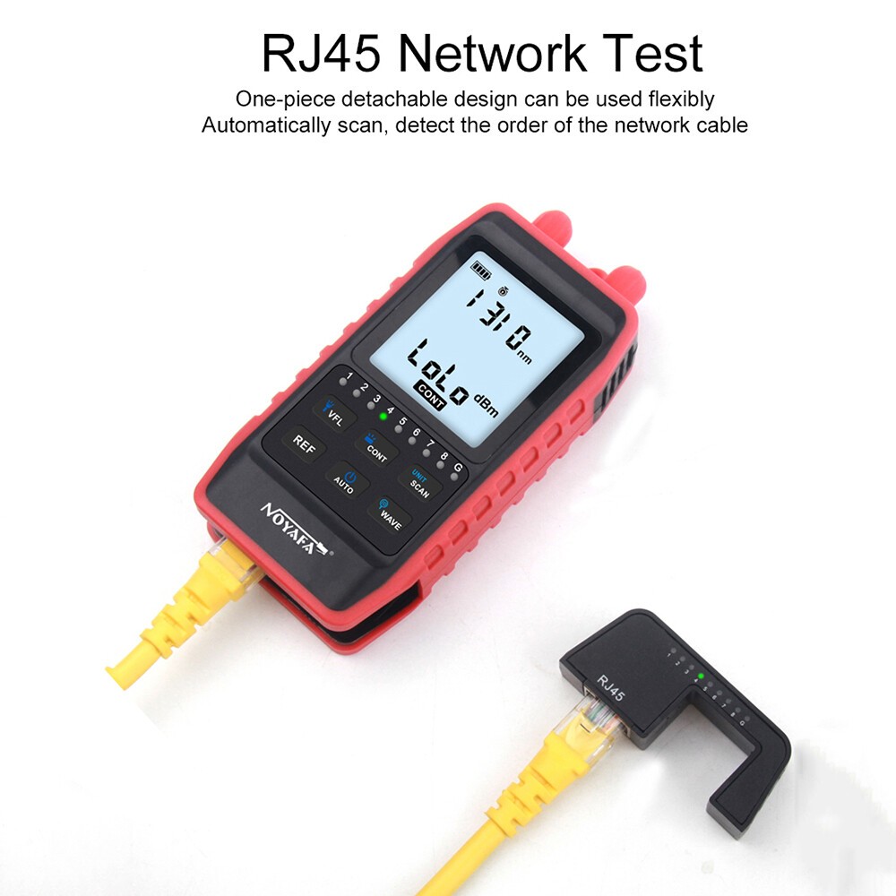 Network RJ45 Line Cable Tester LCD Optical Power Meter Light Source Rechargeable