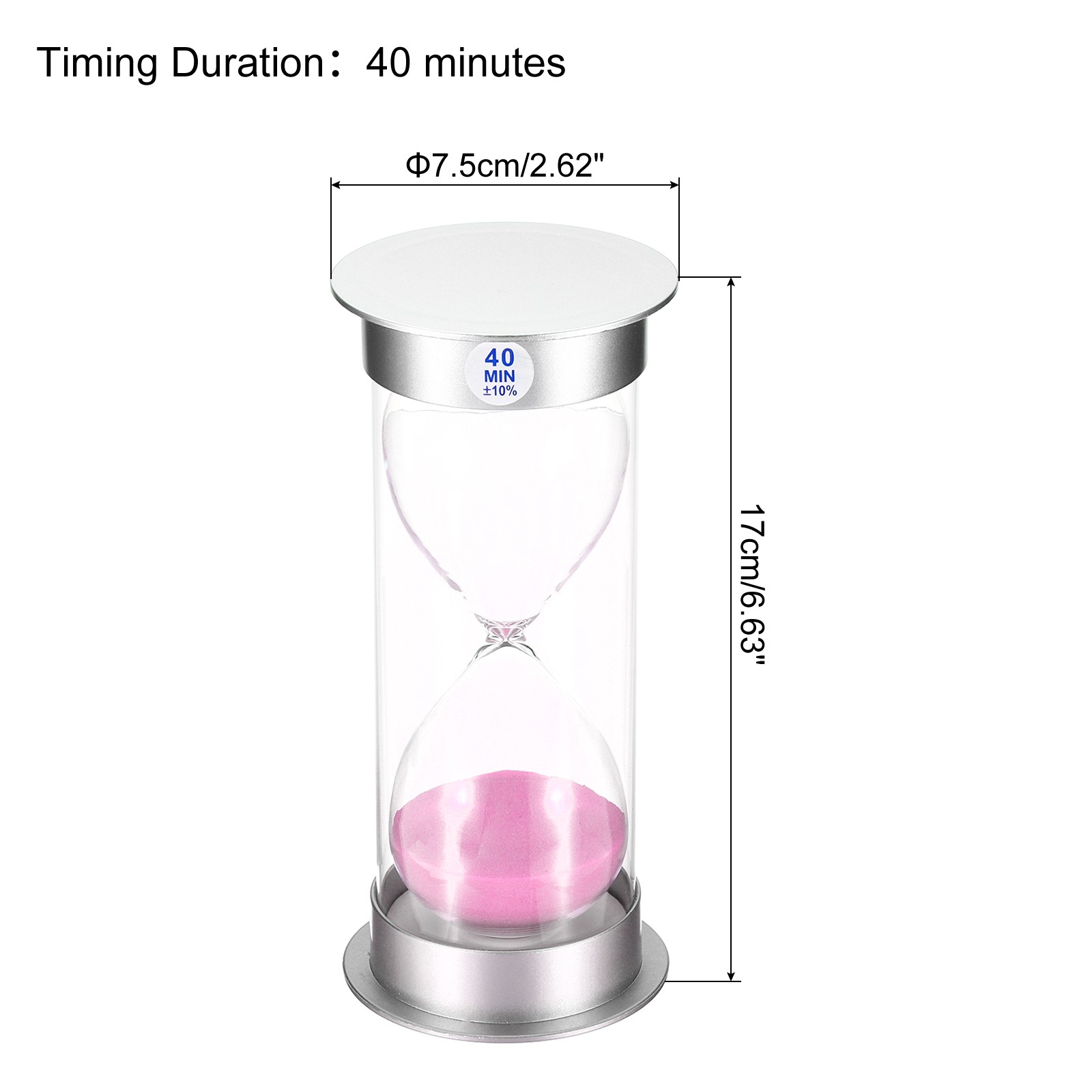 40 Minute Sand Timer, Sandy Clock Count Down Sand Glass, Pink Sands