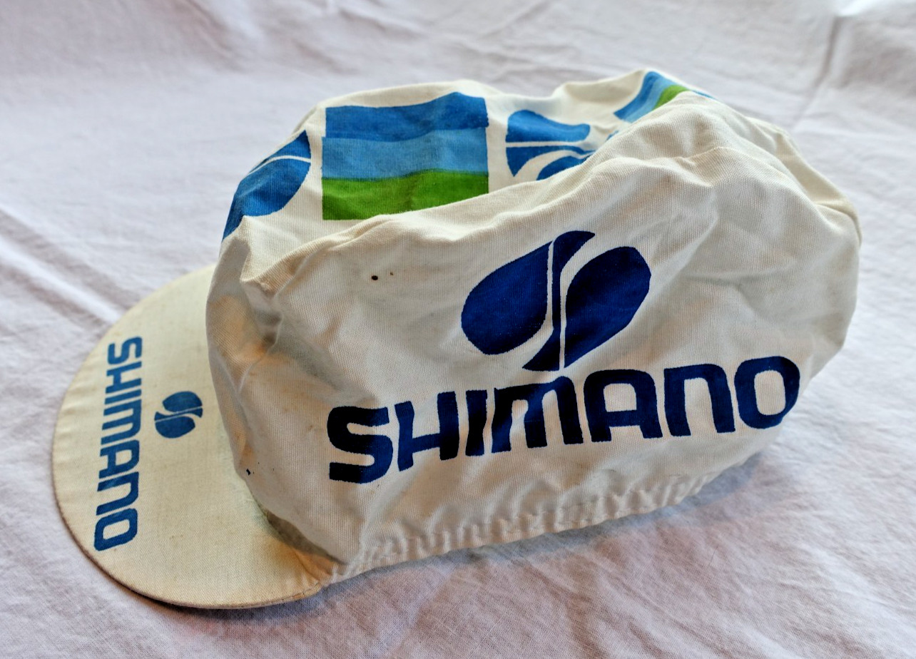 Vintage Collectible Shimano Tri-Color Cycling Cap Made In Columbia