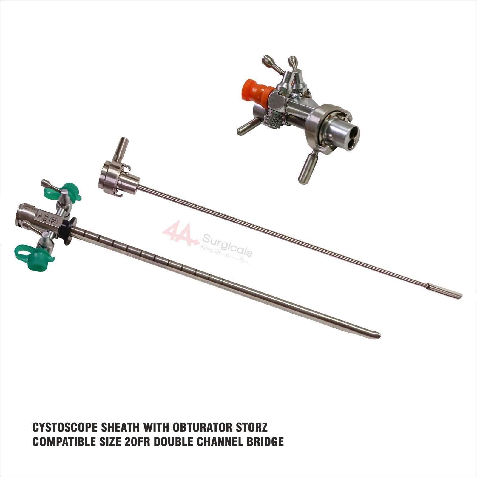 4A Cystoscopy Sheath With Obturator 20Fr + Double Channel Bridge