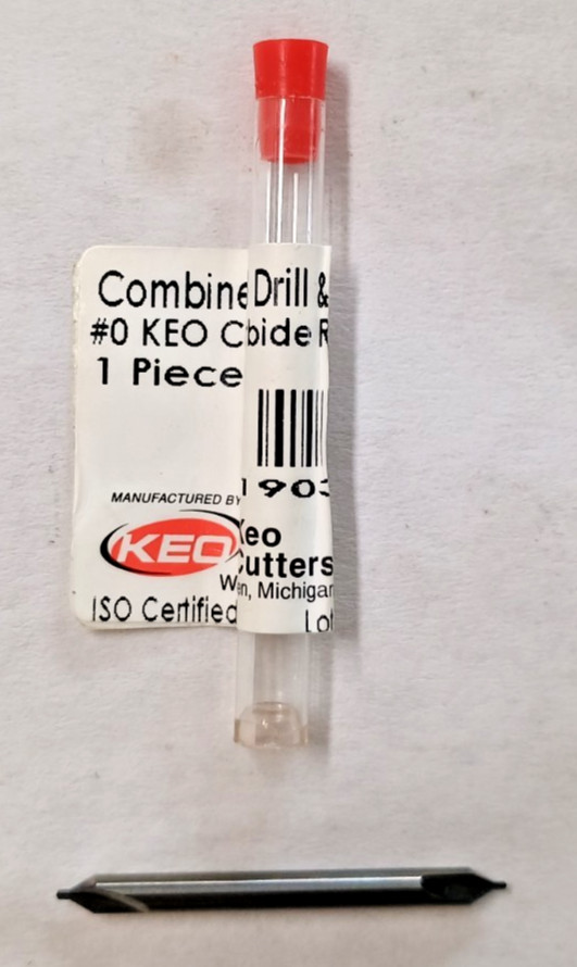 KEO Combo Drill + Countersink #0 Carbide 60 Deg RH