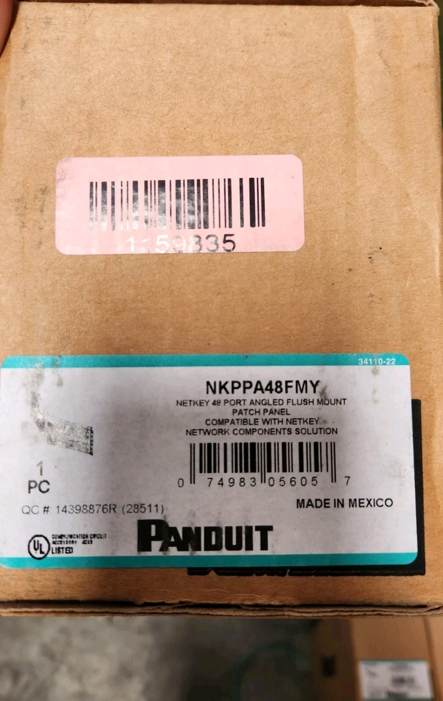 Panduit NKPPA48FMY NIB Netkey 48 Port Angled Flush Patch Panel