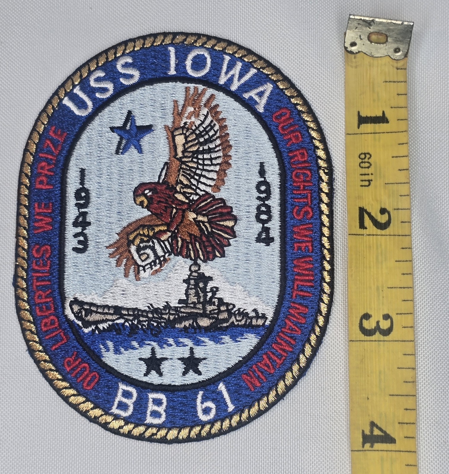 NEW USS IOWA BB 61 US NAVY 4'' PATCH BATTLESHIP SAILOR SOLDIER COLLECTIBLE