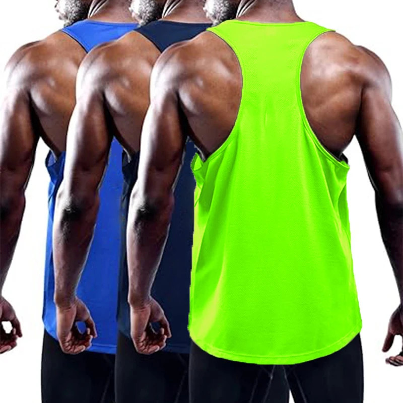 Running Tank Top Men Summer Sport Gym Vest Quick Dry Training Tanktop Workout