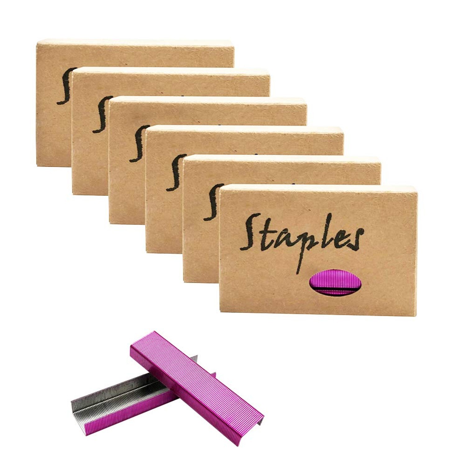 Rose Red 26/6 Standard Staple Set 12mm Width 950/Box 6 Boxes/Pack 5700 Count ...