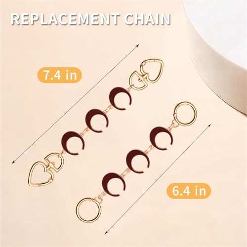 Purse chain Extender Bag Strap Extender Purse Strap Extension Brown(moon)