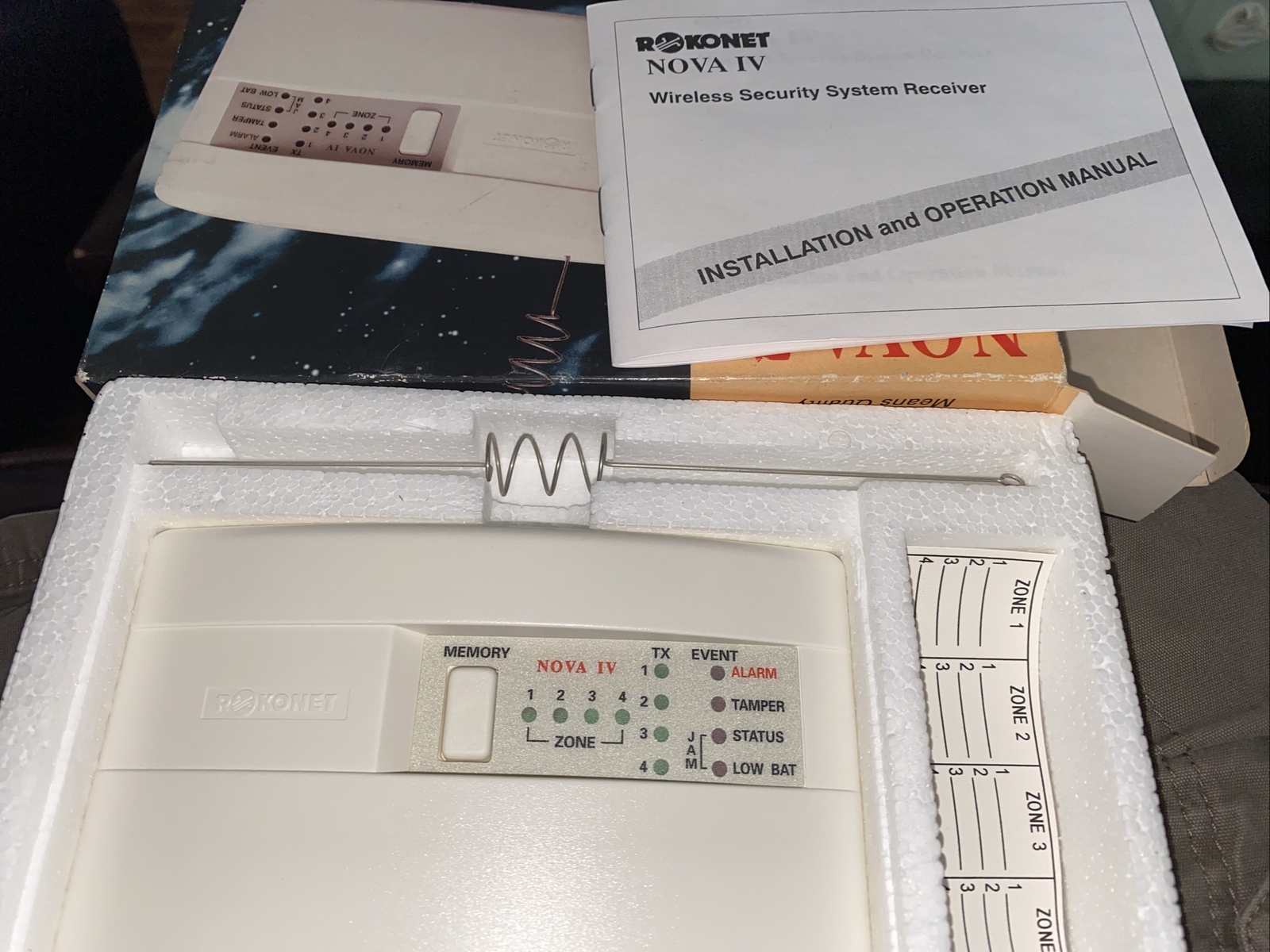 Wireless Security Receiver NOVA IV Programmable 4-Zone 16 Channels