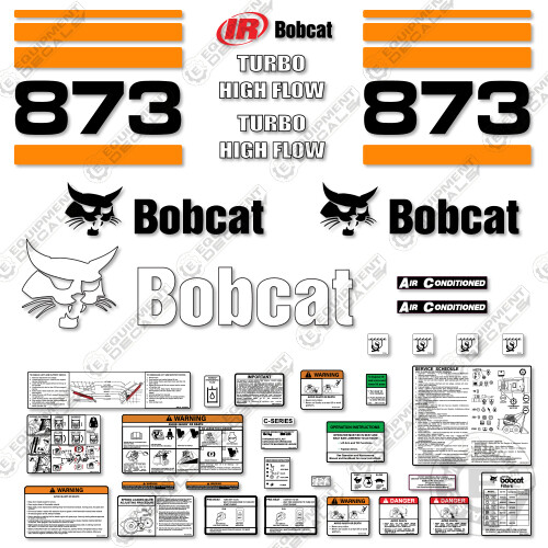 Fits Bobcat 873 Decal Kit Skid Steer Decals (Orange Version) - 7 YEAR 3M VINYL!