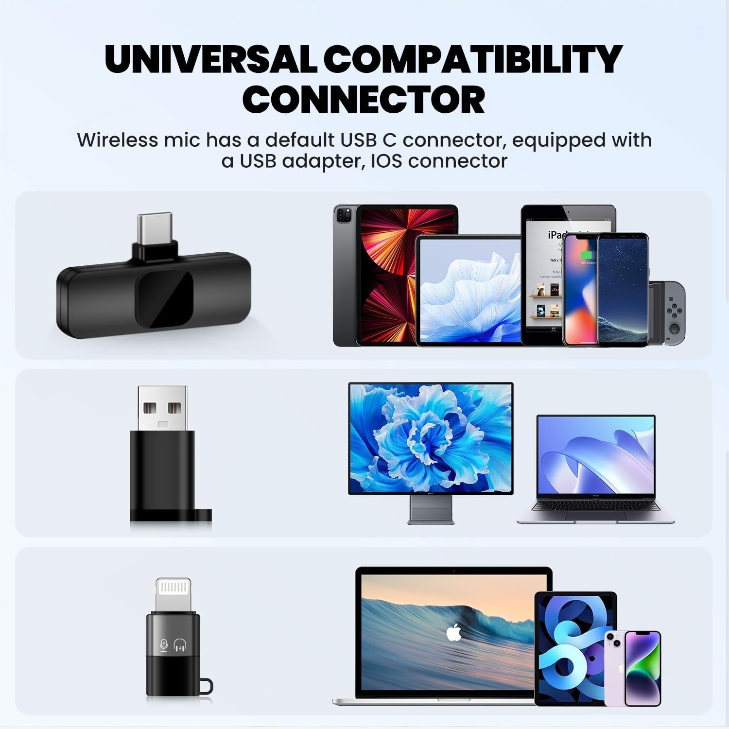 Microfono Mini Inalambrico De Para Celular Iphone O Android 2 Solapa Micrófonos