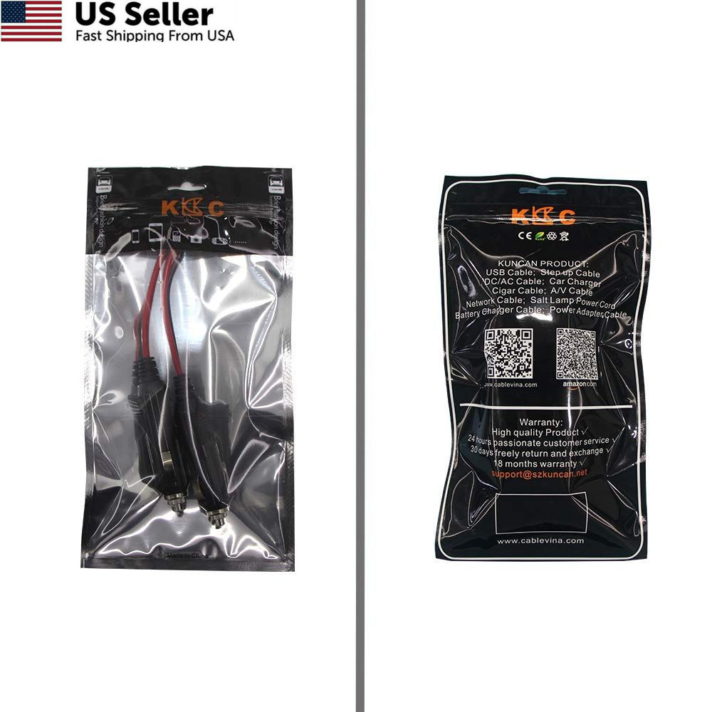 KUNCAN Replacement Cigarette Lighter Plug - 12 Volt Male with Leads-2P