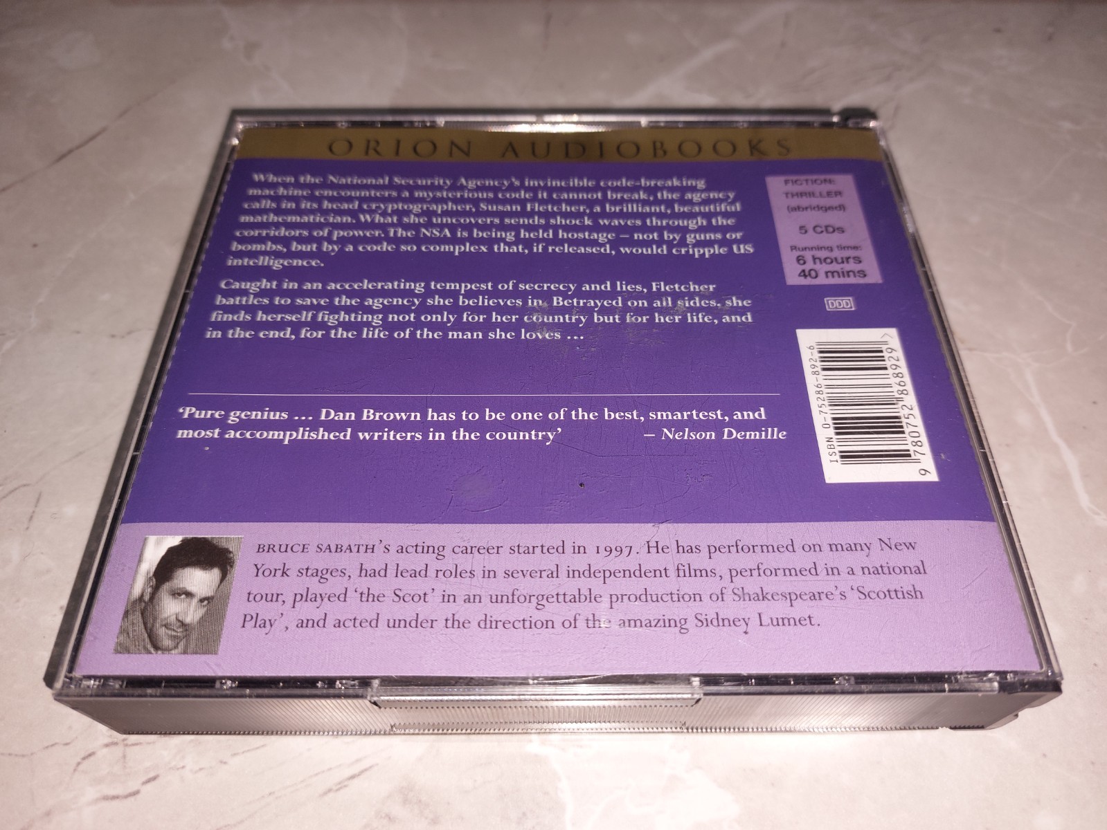 DIGITAL FORTRESS by DAN BROWN 5 X CD AUDIOBOOK EXCELLENT CONDITION