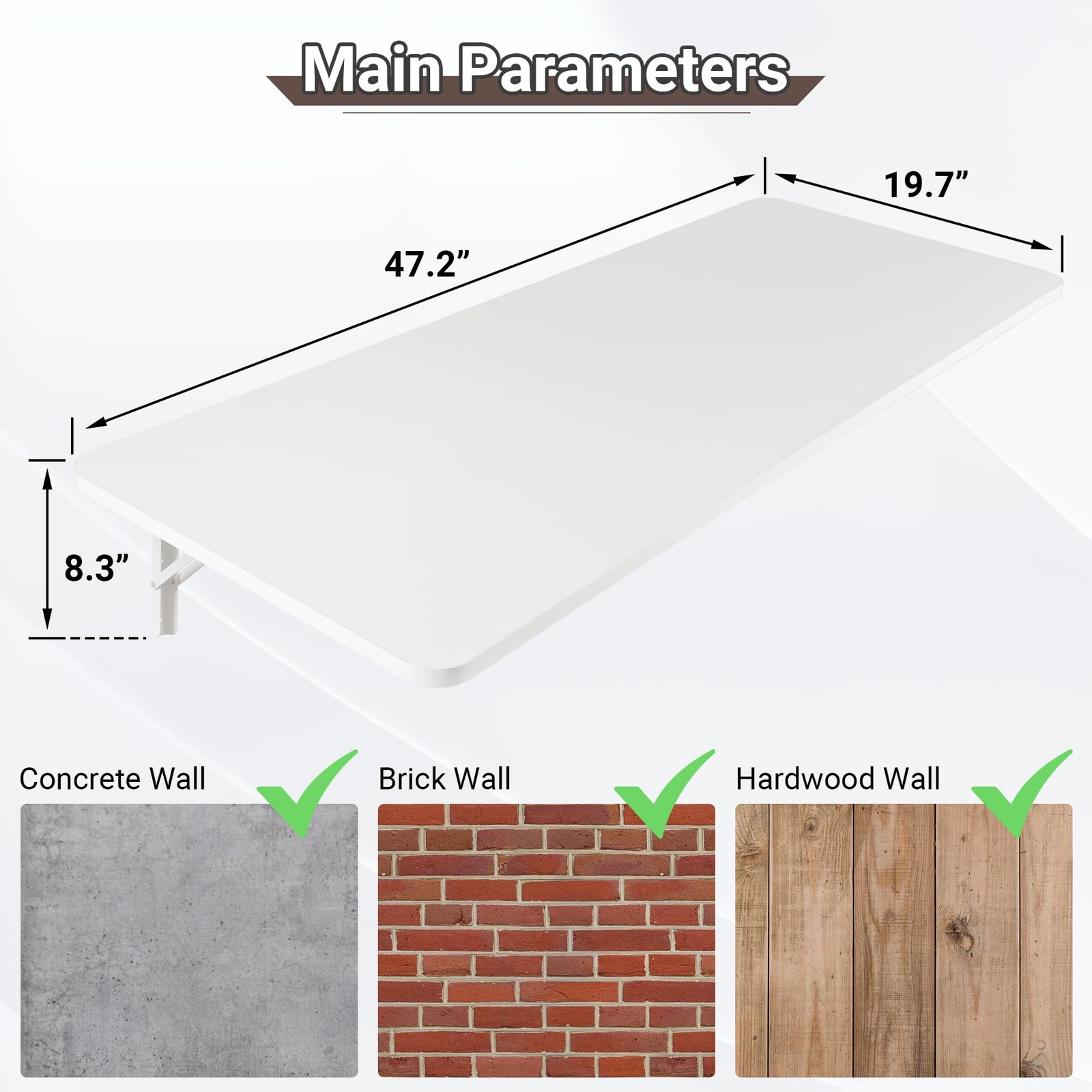 Create Extra Counter Space - 47.2 x 19.7 Wall Mounted Folding Table