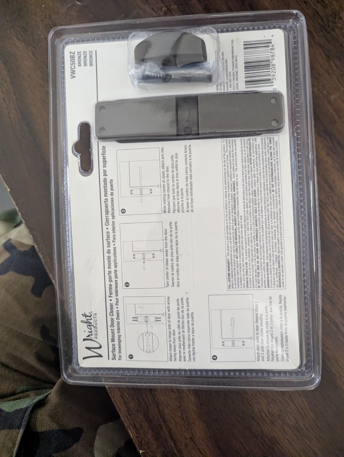 Wright Products Surface Mount Vertical Door Closer (VWC50BZ)