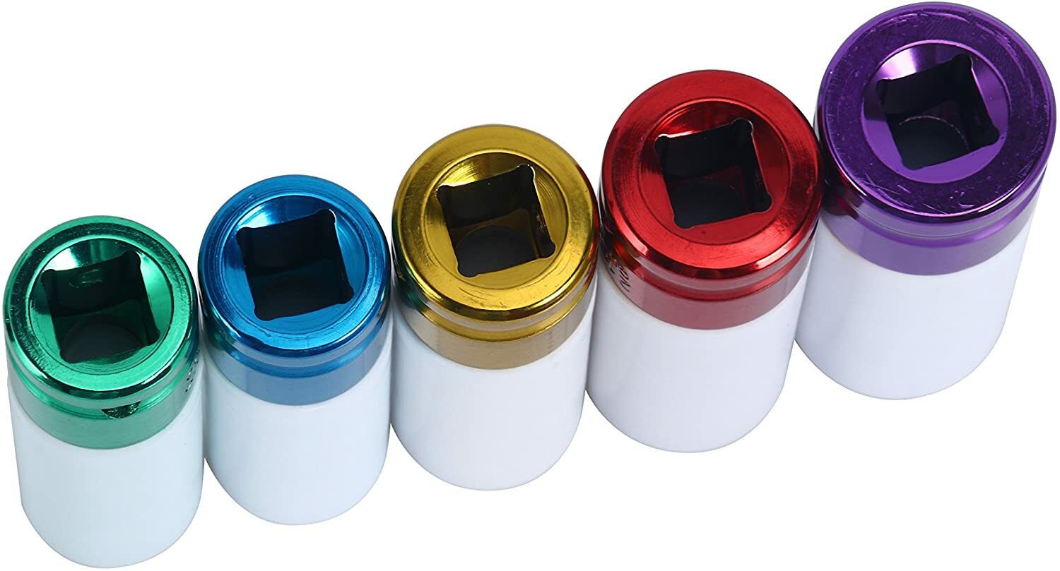 5PCS 1/2” Inch Impact Drive Lug Nut Socket Non-Marring Thin-Walled 5 Piece Set