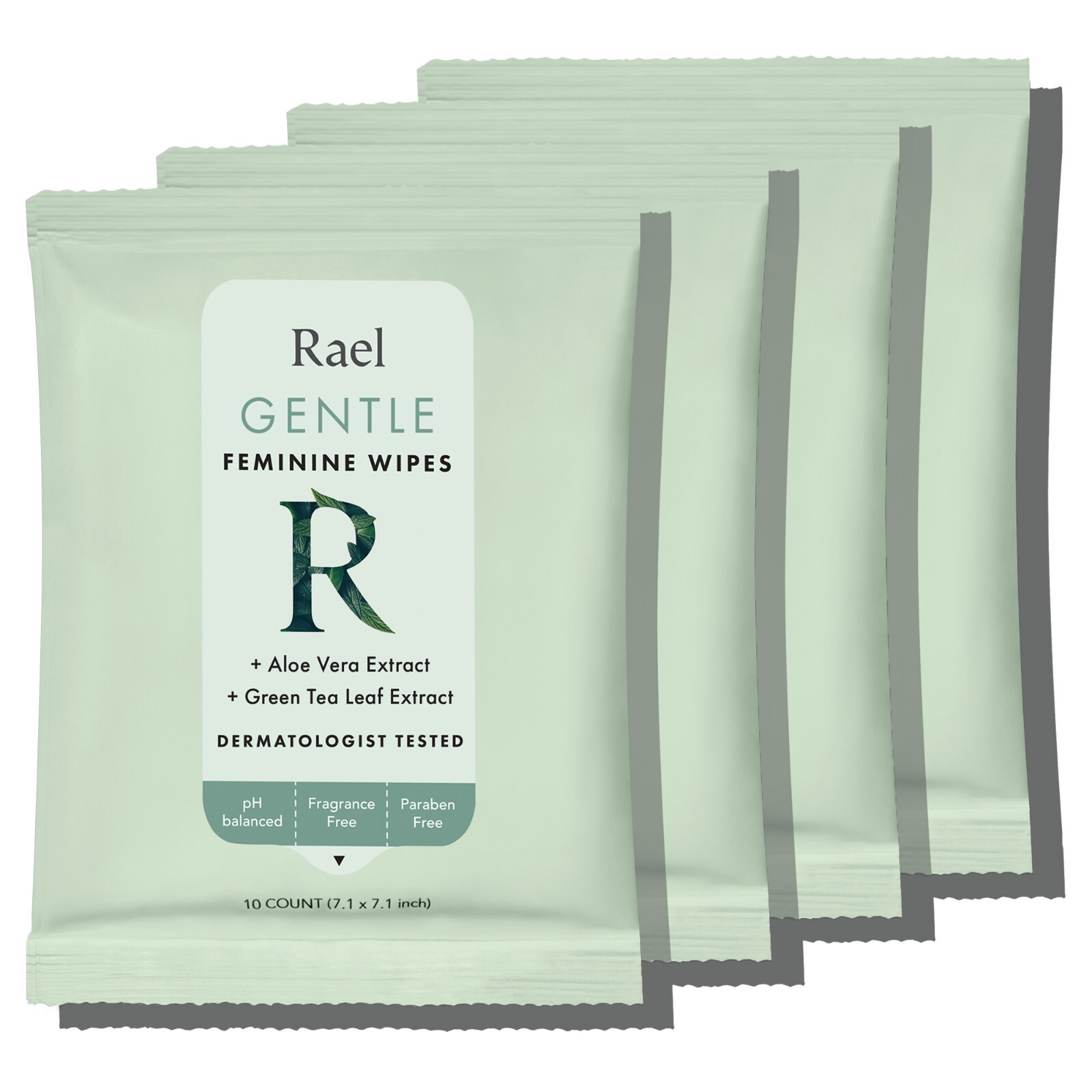 Rael Flushable Feminine Wipes, pH Balanced, Daily Use, Clean Ingredient (4 Pack)