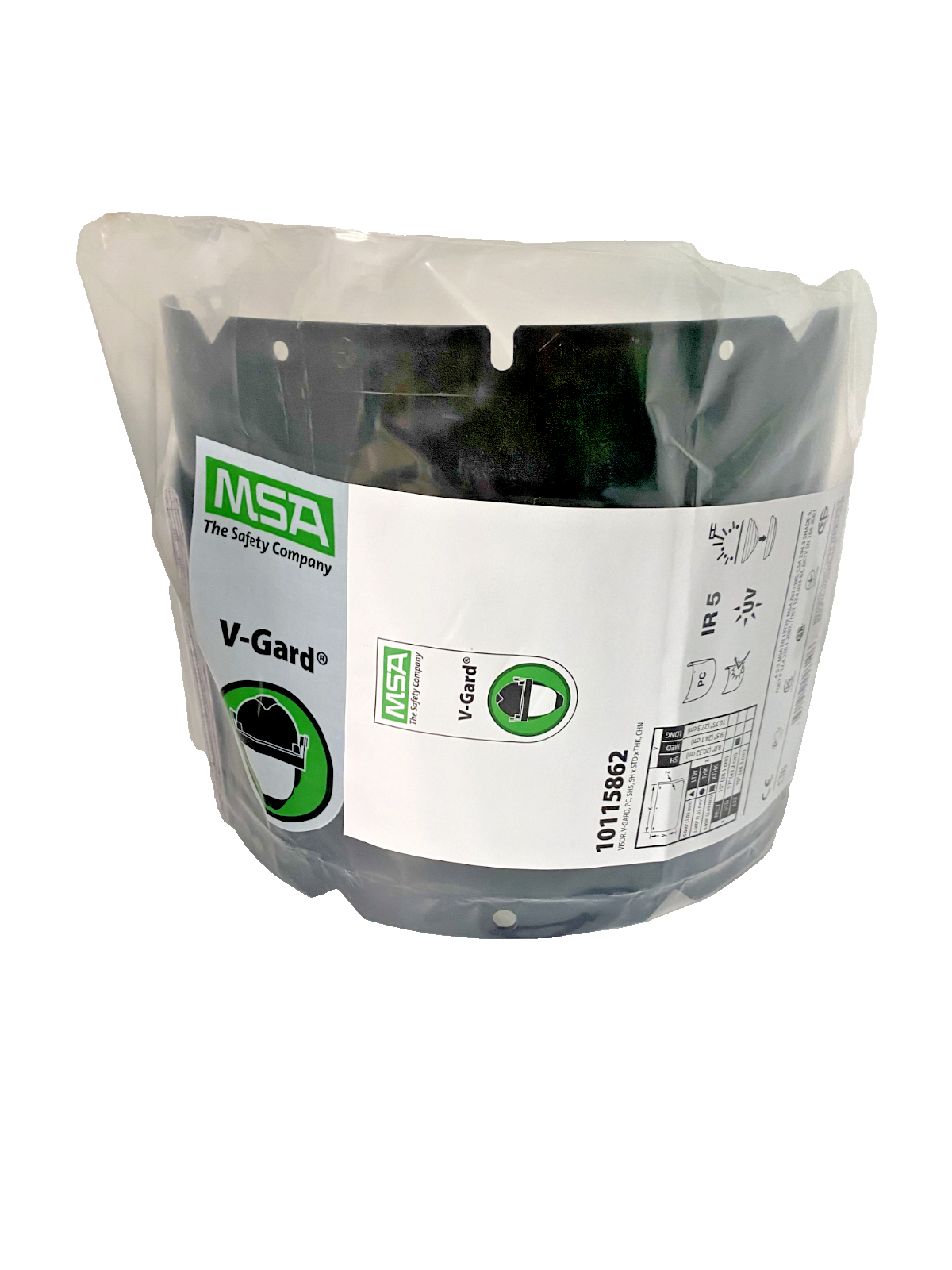 MSA 10115862 Faceshield Visor,Polycarb,Shade 5 IR,8x17-1/4 - Each