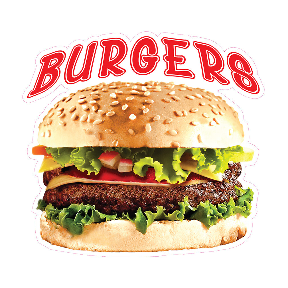 Food Truck Decals Burgers Restaurant & Food Concession Concession Sign Brown