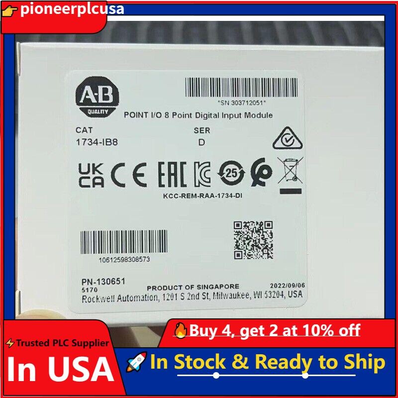 New Factory Sealed AB 1734-IB8 8 Point Digital Input Module 1734IB8 US Free Tax