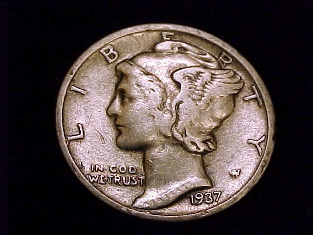 1937-S Mercury Dime,  Fine in  Grade