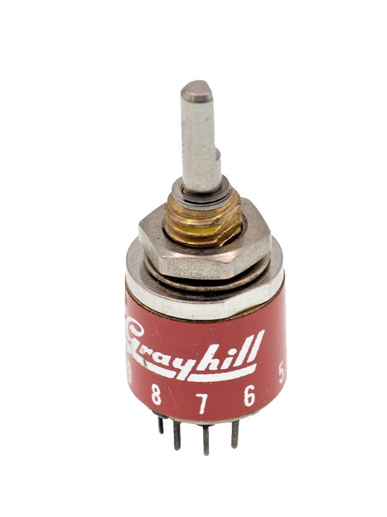 GRAYHILL 50BP36-01-1-09N-F 9 Pos Panel Mount Rotary Switch, 1/8 Shaft 36 Deg/Pos