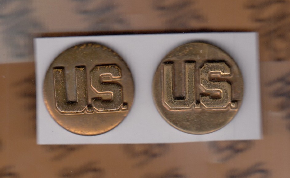 WWII Enlisted US United States Branch BOS badge set stamped c/b