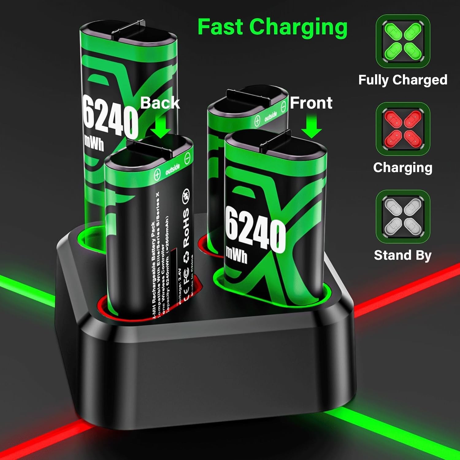 Rechargeable Xbox Controller Battery Pack for Xbox one/Xbox One S/Xbox X/Xbox...